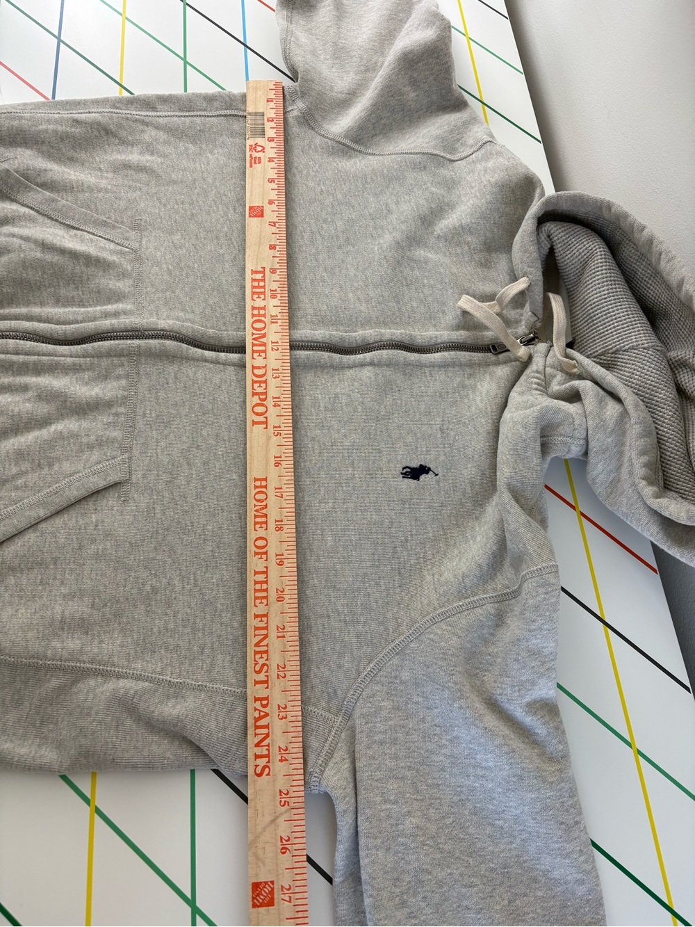 Polo Ralph Lauren Light Gray Full-Zip Hoodie Sweatshirt Large EUC Preppy College - Picture 8 of 9